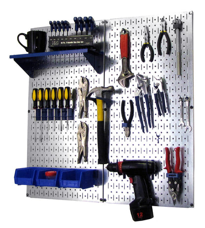 Metal Pegboard Utility Tool Storage Kit - Metallic Pegboard with Accessories