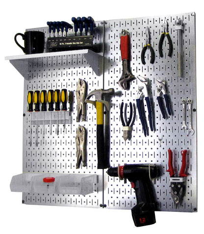 Metal Pegboard Utility Tool Storage Kit - Metallic Pegboard with Accessories