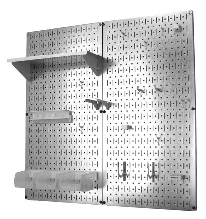 Metal Pegboard Utility Tool Storage Kit - Metallic Pegboard with Accessories