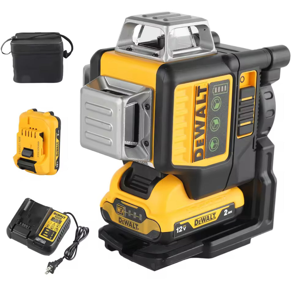 Dewalt 360 Degree Vertical 12V Lithium Battery 12 Lines Laser Level 360 Horizontal Green Laser Tool