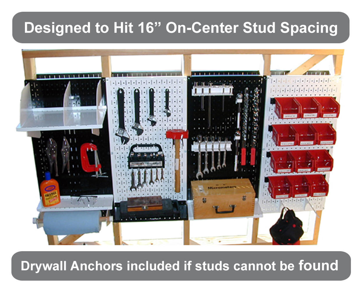Metal Pegboard Utility Tool Storage Kit - Metallic Pegboard with Accessories
